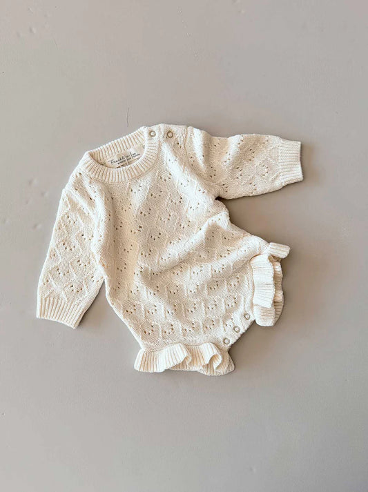 Freckles By Fo - Mila Pointelle Cotton Frill Romper