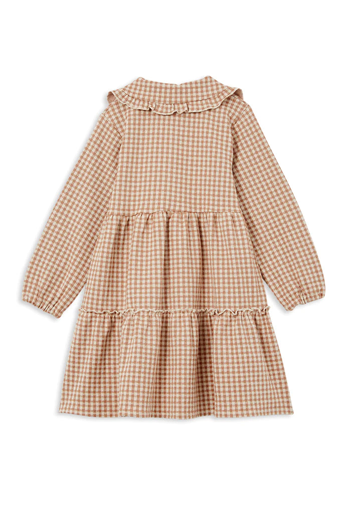 MILKY Check Tiered Collared Dress