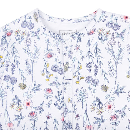 Spring floral print -Short sleeve all in one - Little Hero Kids