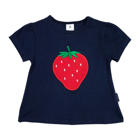 Strawberry Applique Swing Top Navy - Little Hero Kids